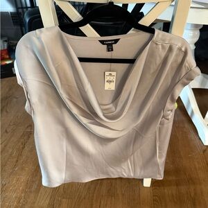 Express Women's Elegant Gray Cowl Neck Blouse